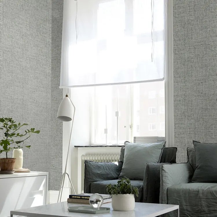 Free Sample Nature Textured Paper Weaving Wallcovering Natural Material Paper Fibre Interior Wall Decoration Wallpaper Roll
