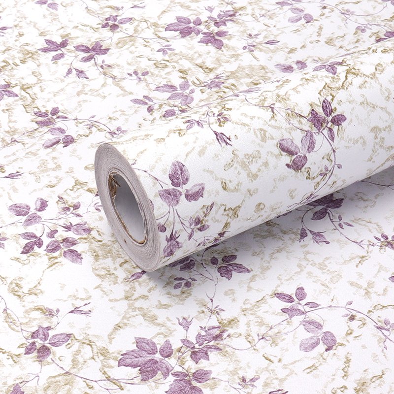 new designs PVC wallpapers Best Quality Purple flower vintage floral 3d Wallpaper flower designs
