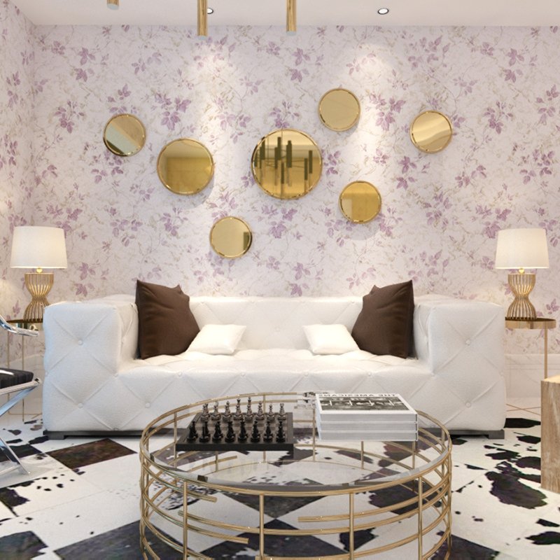 new designs PVC wallpapers Best Quality Purple flower vintage floral 3d Wallpaper flower designs