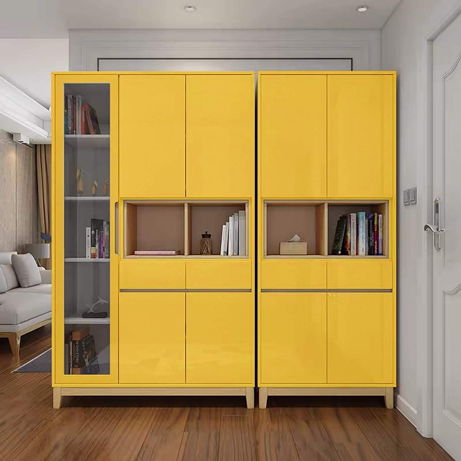 Solid Yellow Self-Adhesive anti oil wallpaper