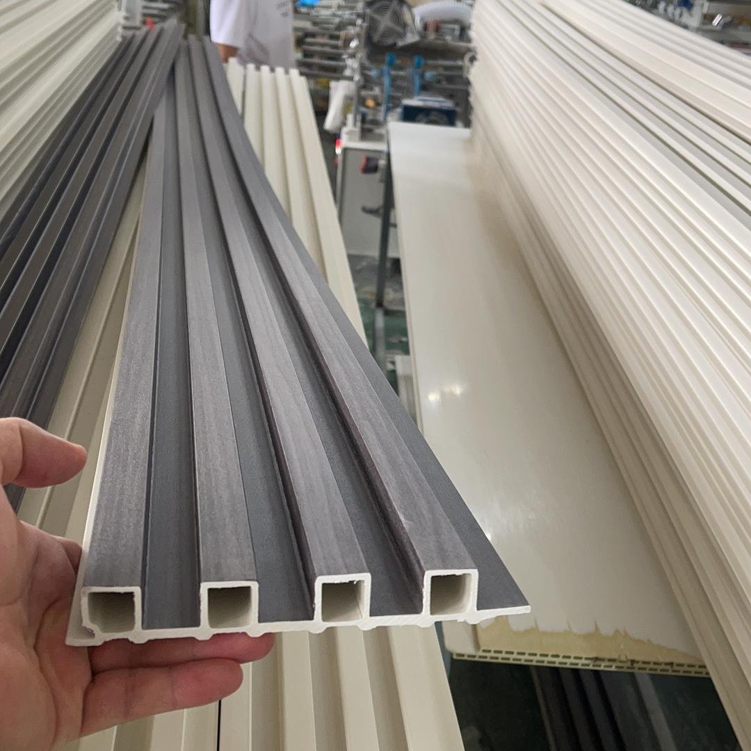 LINGRUI Modern Interior Art Louver Decorative 3D Fluted Wpc Wall Panels For Wall Or Ceiling And Indoor TV PVC Covering Panel