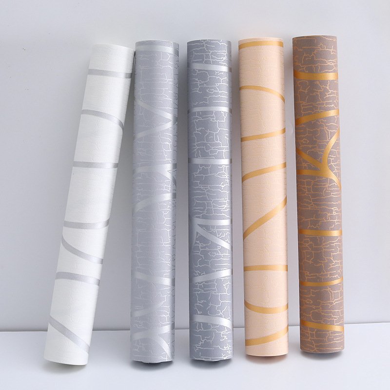 Simple 3D Non Woven Wallpaper Rolls For Living Room TV Background High Quality Waterproof Wall Paper