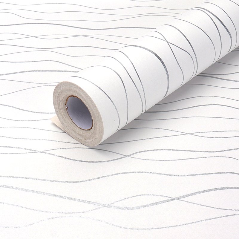 Asian waterproof 3d striped pvc grey white tone wallpaper design line home decor roll texture wallpaper