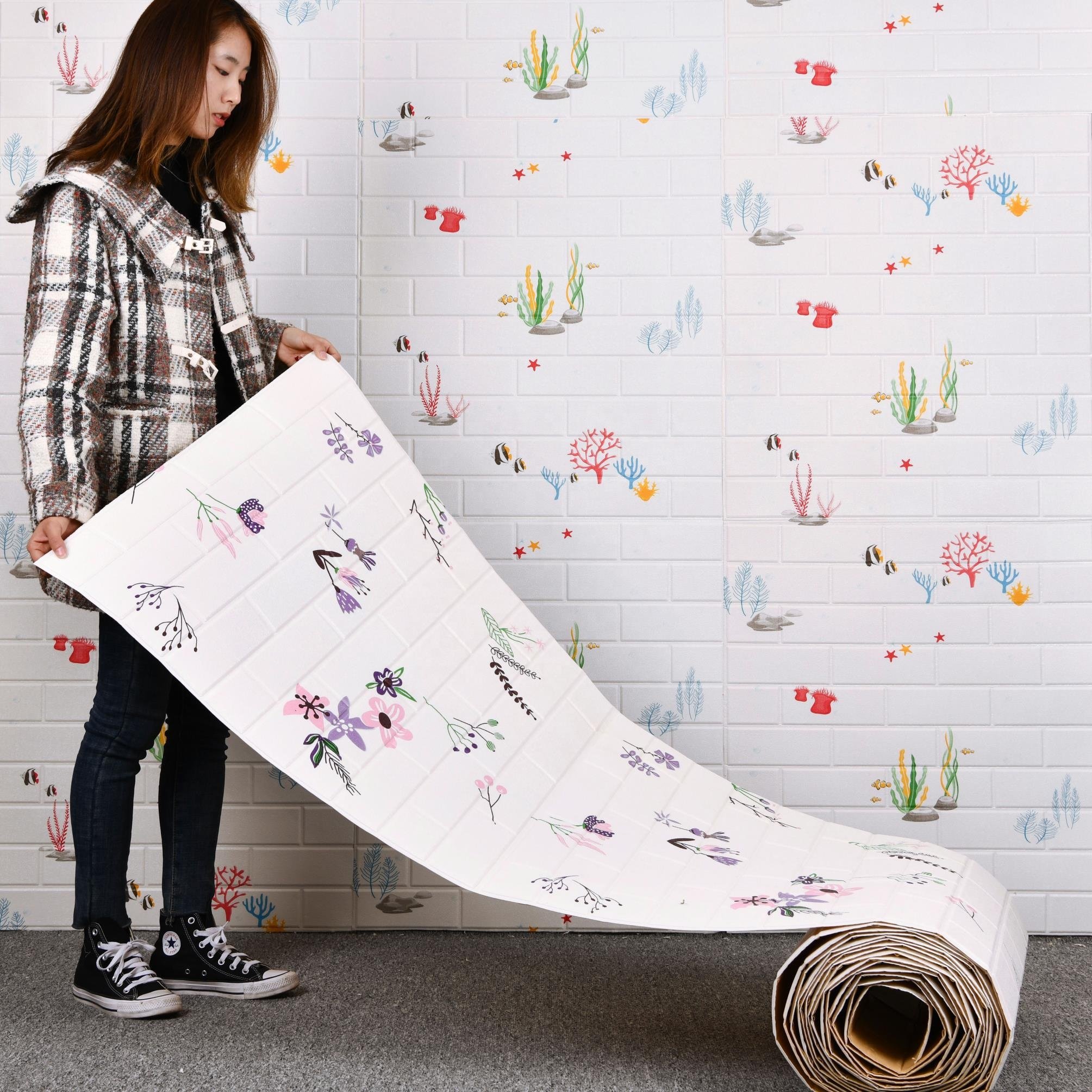 2022 latest pe foam brick wallpaper rolls home decoration home interior self adhesive wallpaper 3d wall sticker
