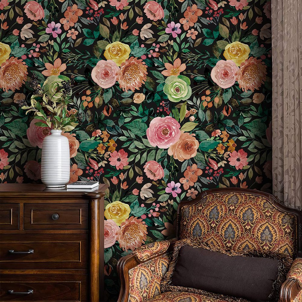 3d wallpaper self adhesive sticker nature flower suede wallpaper for home decoration