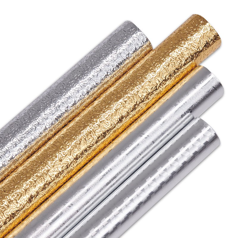 Kitchen adhesive silver cabinet waterproof pvc aluminum foil sticker wallpaper