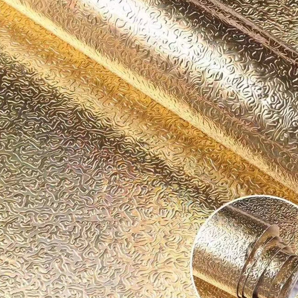 Kitchen adhesive silver cabinet waterproof pvc aluminum foil sticker wallpaper