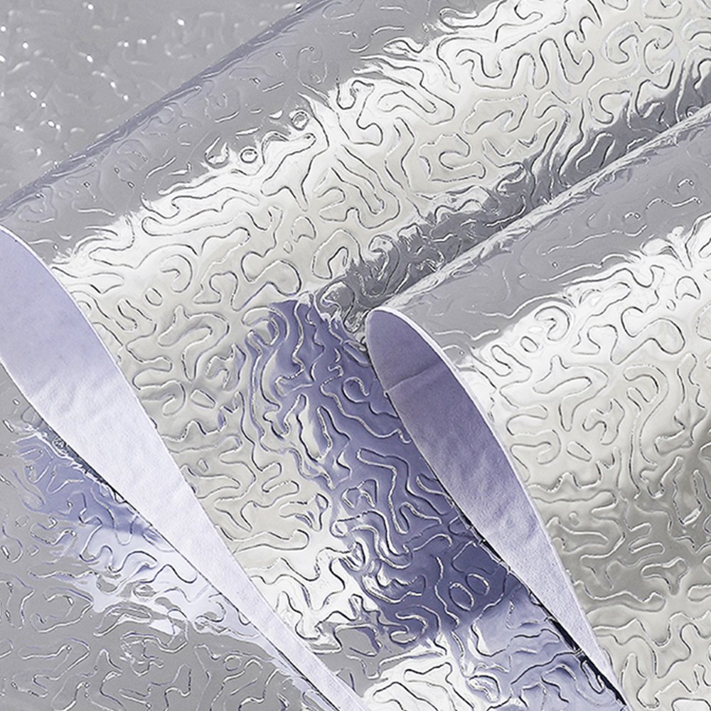 Kitchen adhesive silver cabinet waterproof pvc aluminum foil sticker wallpaper