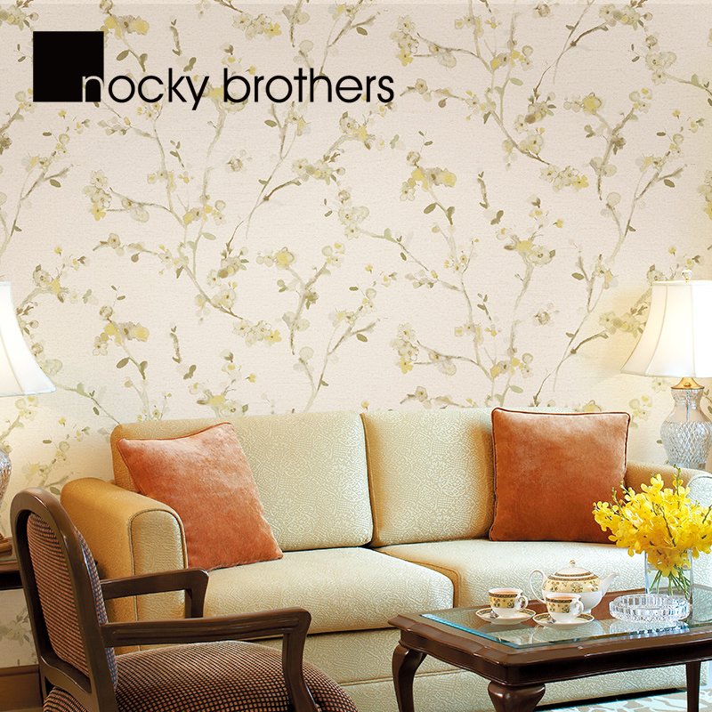 The environmental New Chinese style printed non woven wall paper wholesale for Living room bedroom restaurant TV wall wallpaper
