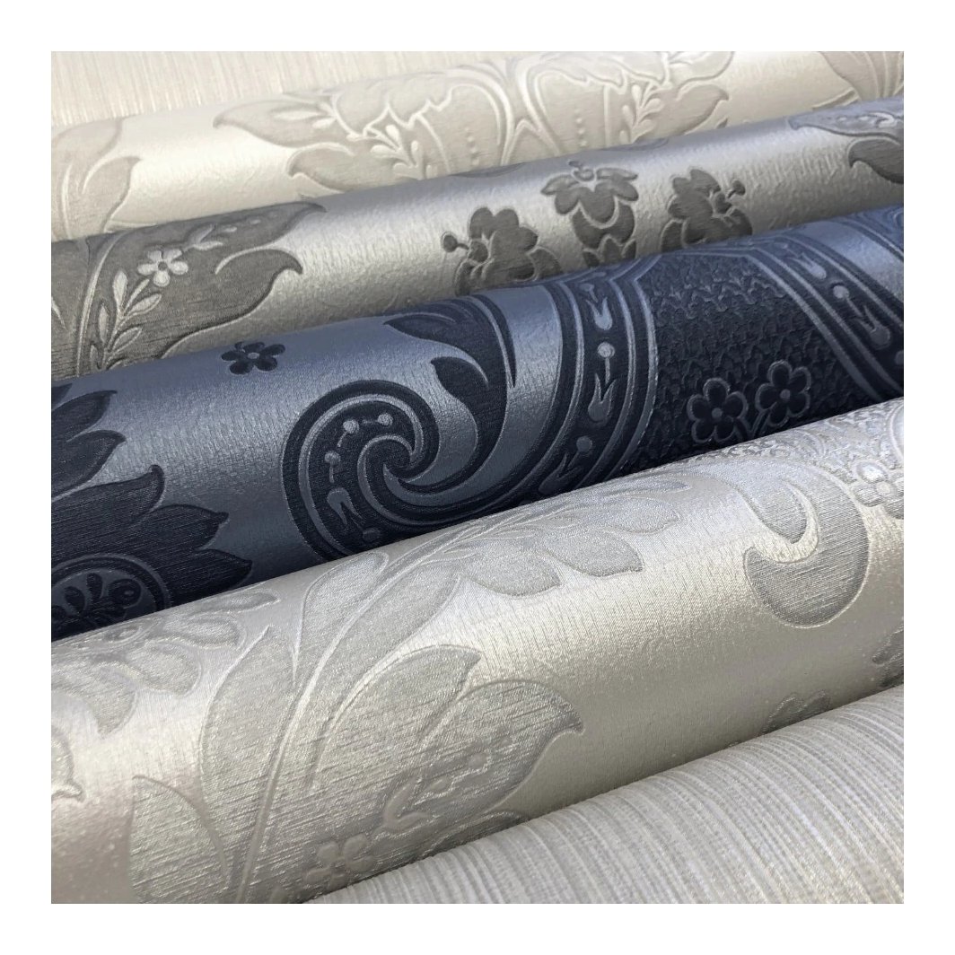 Texture Wall Paper Home Bedroom Luxury Damask Embossed Wallpaper Rolls, Golden Modern Floral 3D Model Design More Than 5 Years