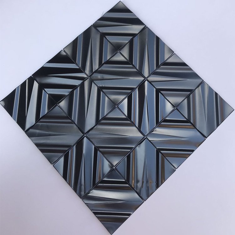 SANIPRO Kitchen Bathroom Interior 3D Mural Wallpaper Ceiling Wall Stickers Square Metal Backdrop Decoration Mosaic Tiles