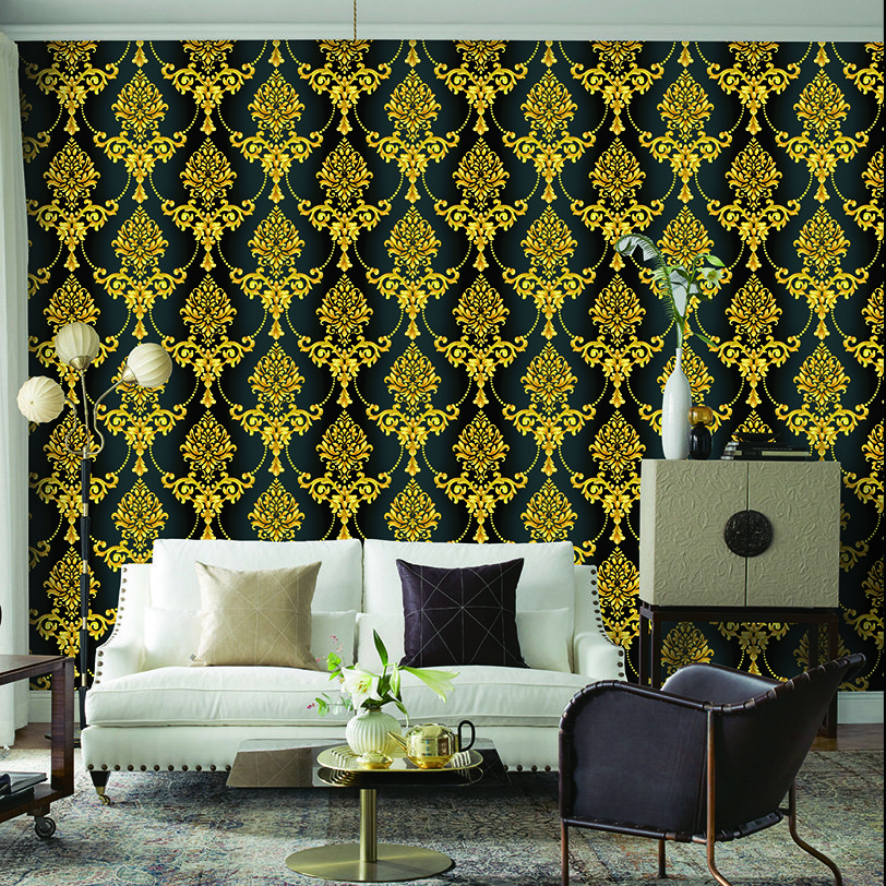 Exquisite rococo style wallpaper Elegant luxurious Damascus Non-self-adhesive wallpaper roll