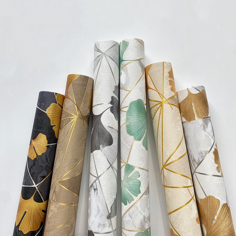 3D minimalist three-dimensional relief ginkgo pattern background wallpaper bedroom living room home decoration wallpaper