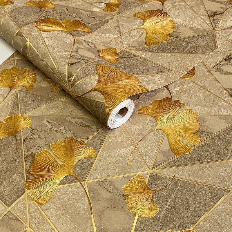 3D minimalist three-dimensional relief ginkgo pattern background wallpaper bedroom living room home decoration wallpaper