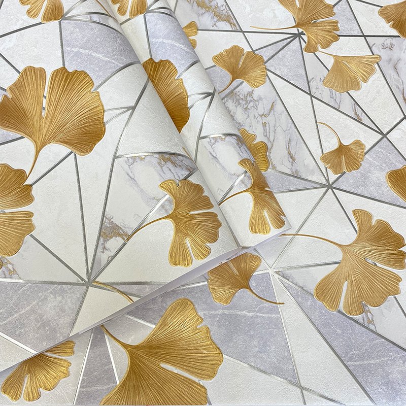 3D minimalist three-dimensional relief ginkgo pattern background wallpaper bedroom living room home decoration wallpaper