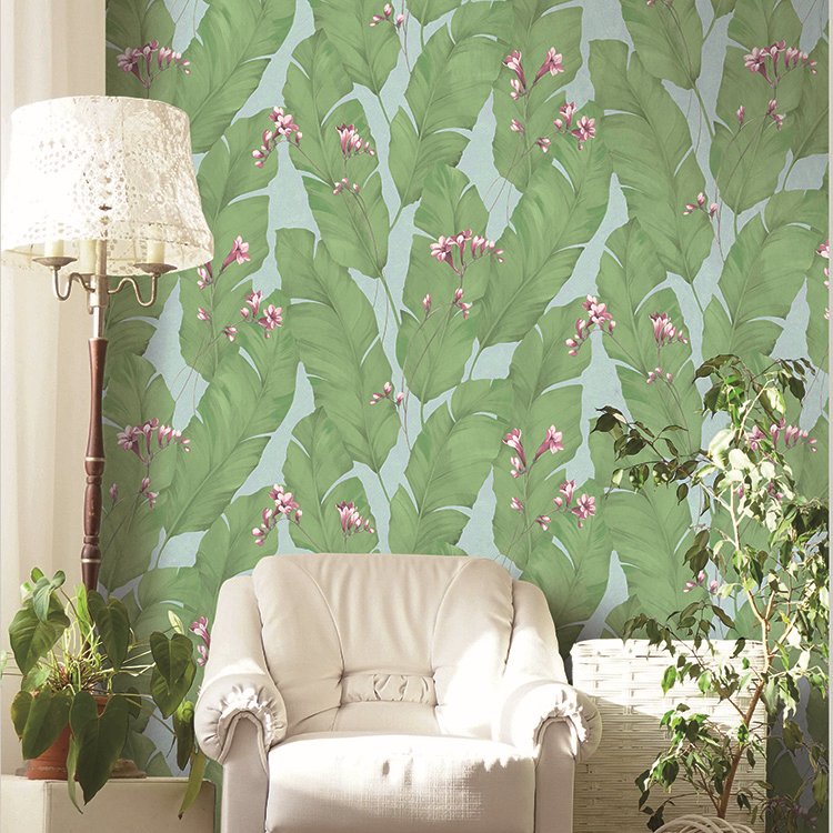 Modern Natural Leaves Design 1.06 m PVC Wall Paper Wallpaper