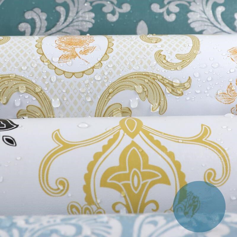 Hot sale hoEuropean style wallpaper self-adhesive PVC thickened waterproof bedroom dormitory background wall renovation sticker