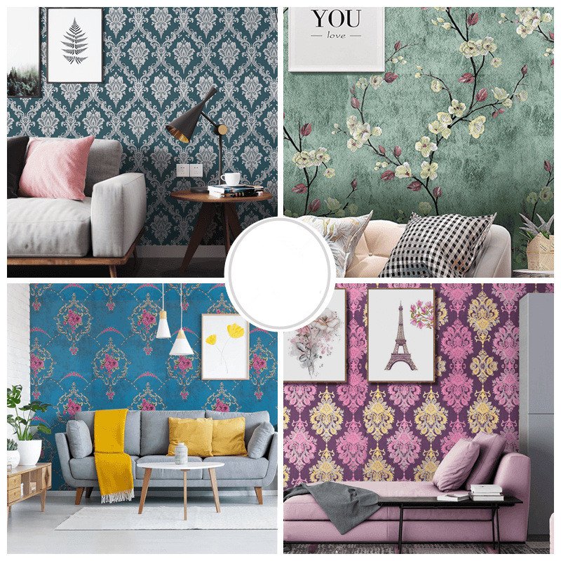 Hot sale hoEuropean style wallpaper self-adhesive PVC thickened waterproof bedroom dormitory background wall renovation sticker