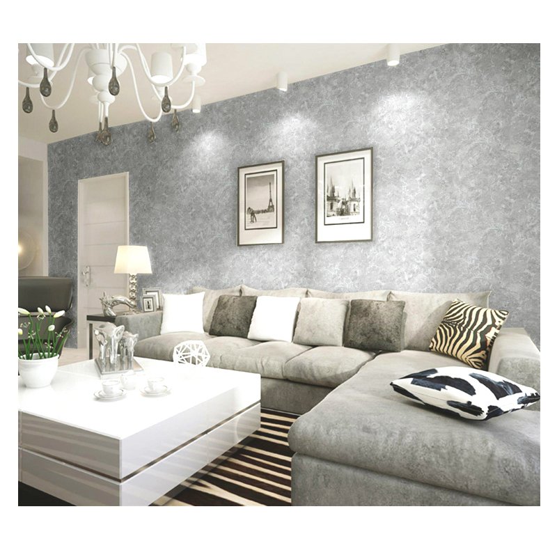 Modern simple crack non-woven wallpaper living room bedroom interior wall decorative wallpaper light yellow wallpaper