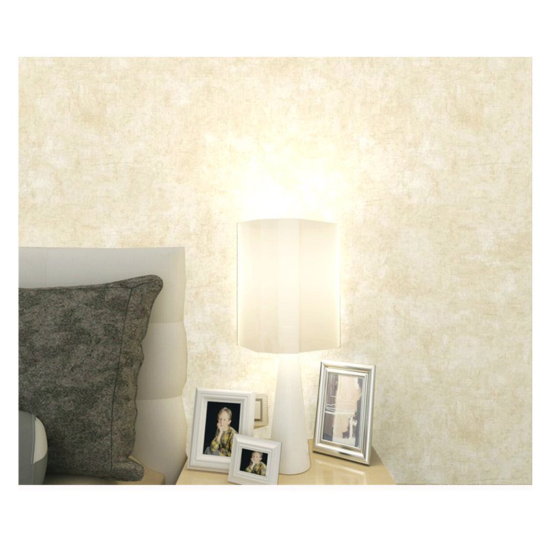 Modern simple crack non-woven wallpaper living room bedroom interior wall decorative wallpaper light yellow wallpaper