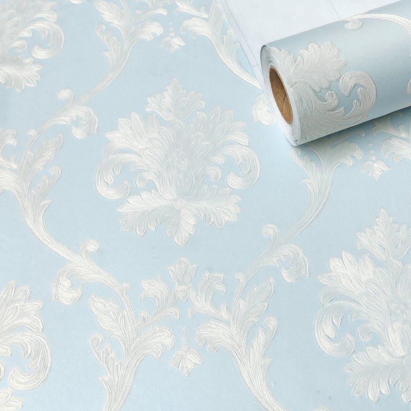Damask embossment wallpaper Aluminum film 3d self adhesive wallpaper