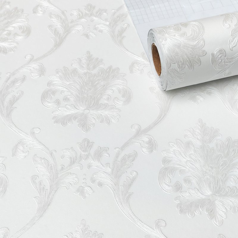 Damask embossment wallpaper Aluminum film 3d self adhesive wallpaper