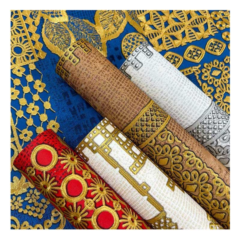 High Quality Waterproof Gold Chinoiserie Hotel Living Room Hall Decorative Vinyl Coated PVC Wallpaper Embossed Wall Wallcovering