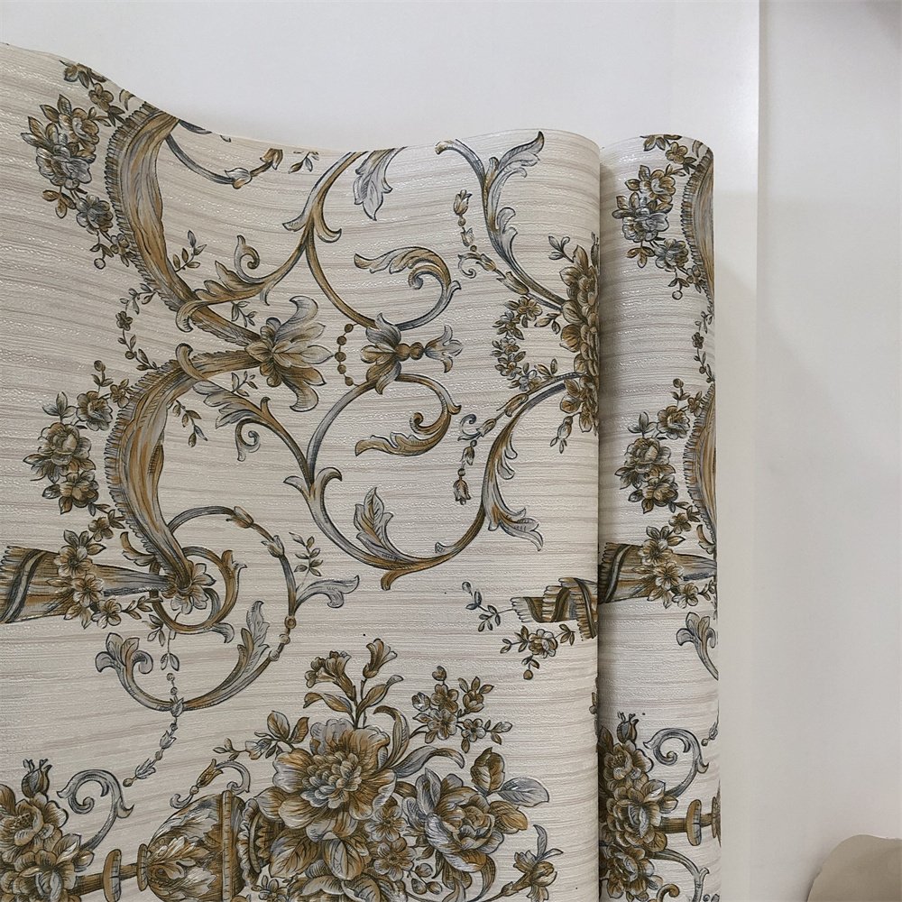 In Stock 2024 New Product PVC Film PE Material Floral Wallpaper For Indoor Wall Decoration