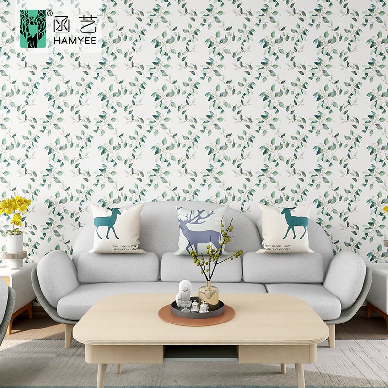 2024 New 0.45*10m pvc removable floral tropical peel and stick wallpaper for bedroom