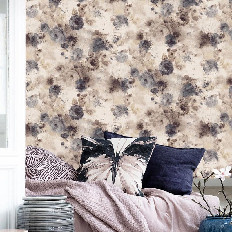 Abstract art brushing water Self adhesive non woven wallpaper