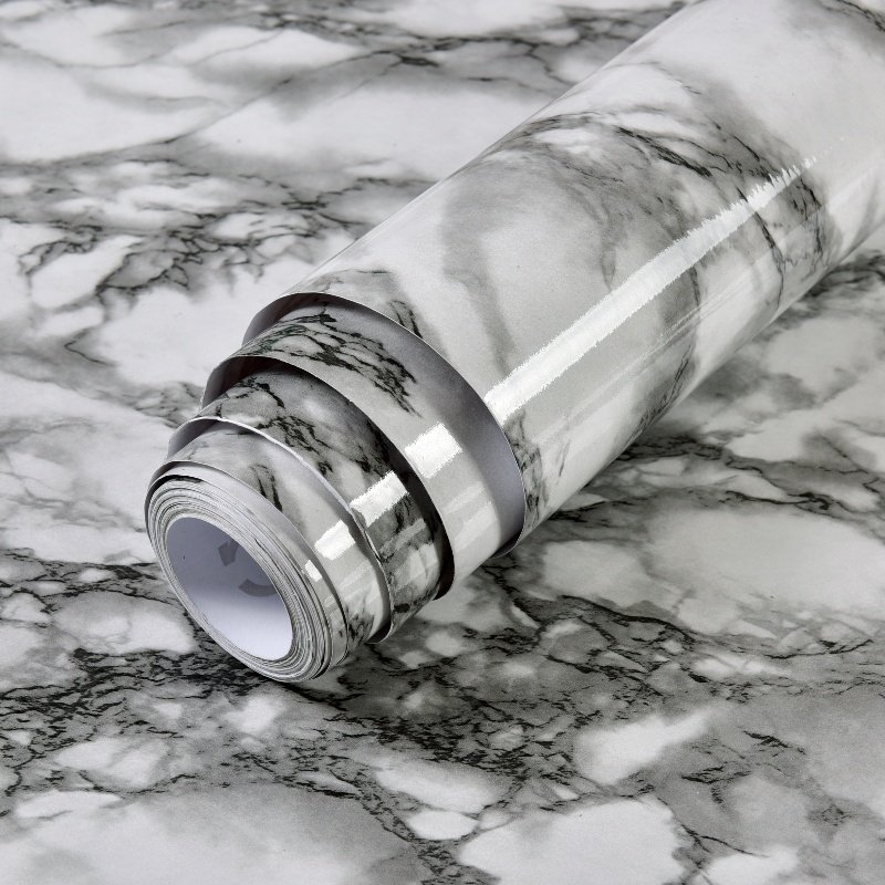 US Hot Sale Modern Marble Wallpaper Rolls Waterproof PVC Self-Adhesive Peel Stick Stone Stickers Kitchen Bathroom American Style