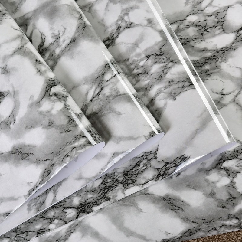 US Hot Sale Modern Marble Wallpaper Rolls Waterproof PVC Self-Adhesive Peel Stick Stone Stickers Kitchen Bathroom American Style