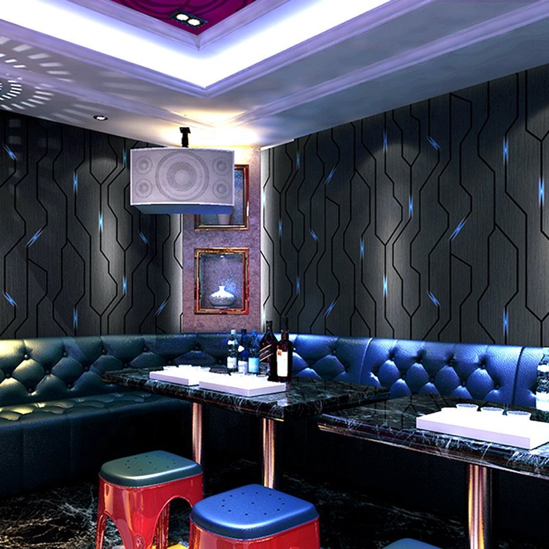 KTV 3d Technology Sense Internet Cafe Background Theme Gaming Hotel Decoration Wallpaper Modern Geometric