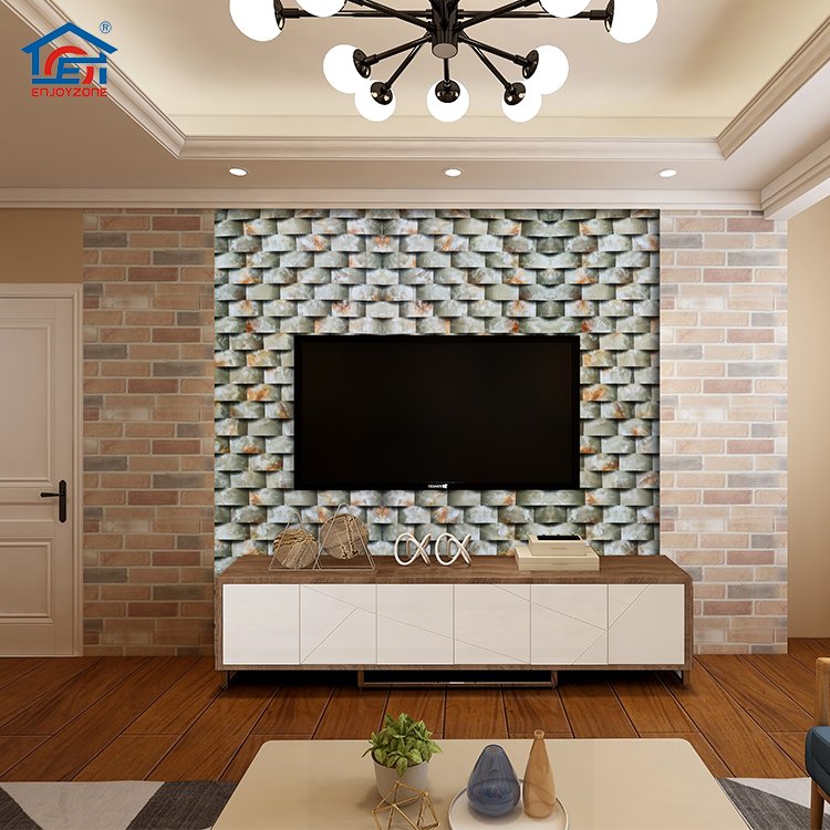 Strong glue wallpaper home decoration 3d brick stone style wall sticker