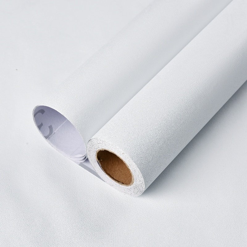 Industrial Plain White Waterproof Modern Adhesive 3D Luxury Decorative Peel And Stick Embossed Wallpaper For Restroom Office