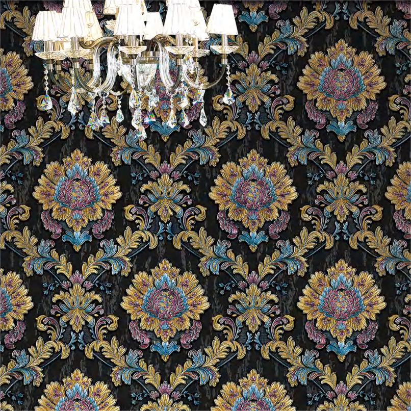 Modern style damask plain color pattern high quality 3d wall paper for living room pvc vinyl wall paper 10 meters roll