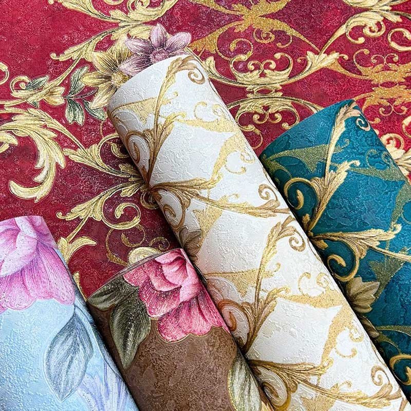 High Quality Cheap Vintage Floral Vinyl Coated Wallpaper Bedroom Home Decoration Flower Design Wall Paper
