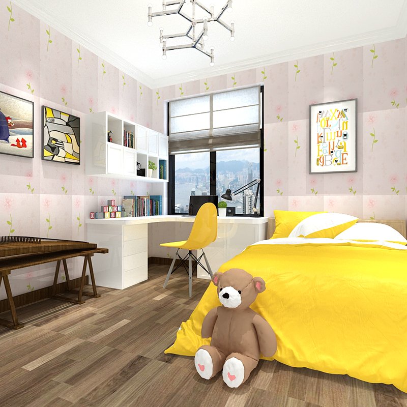 Romantic pink love and branch self-adhesive wallpaper wholesale korea 3d picture wallpaper against water for bathrooms