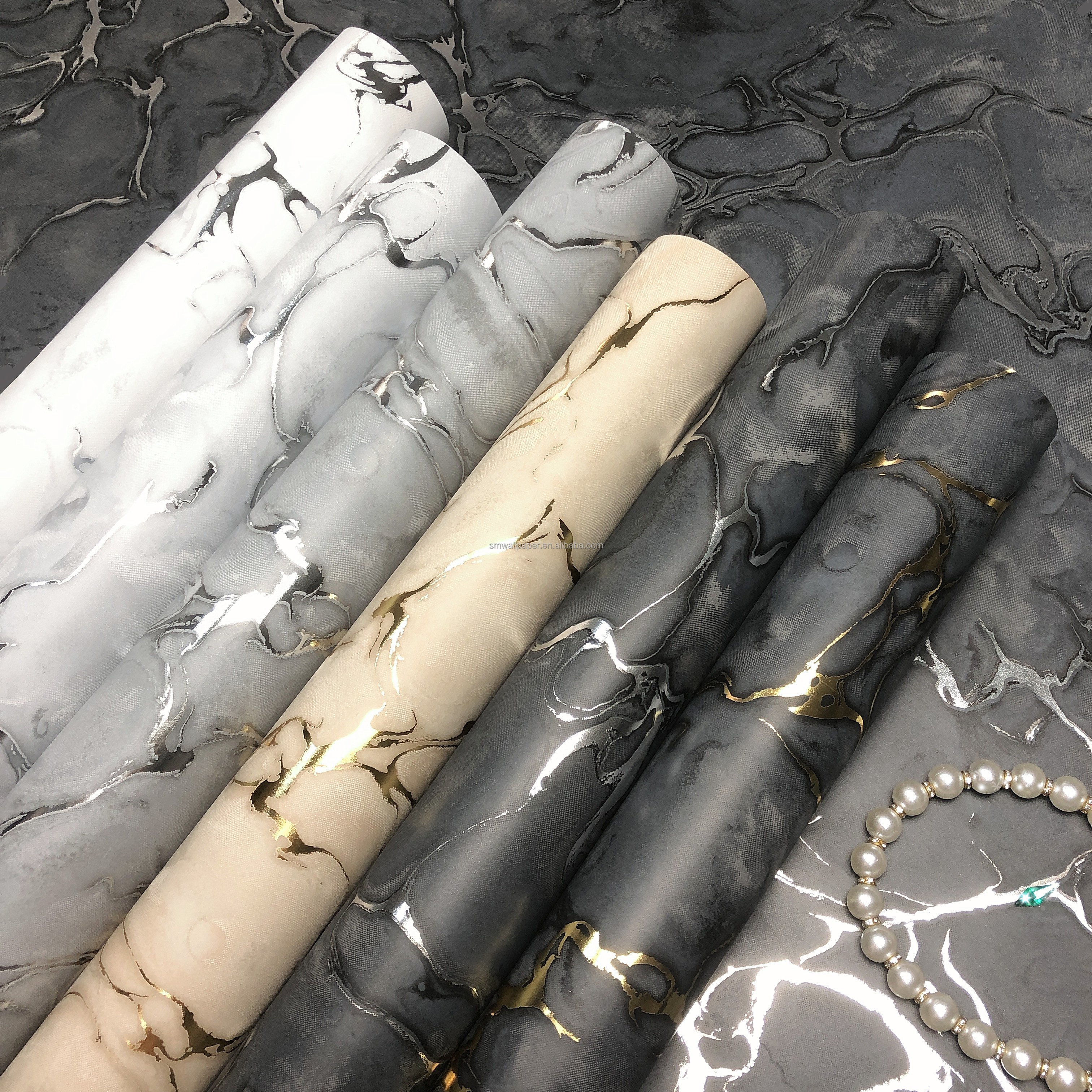 New Marble Golden 3D wallpapers/wall coating TV Background luxury gold foil wallpaper