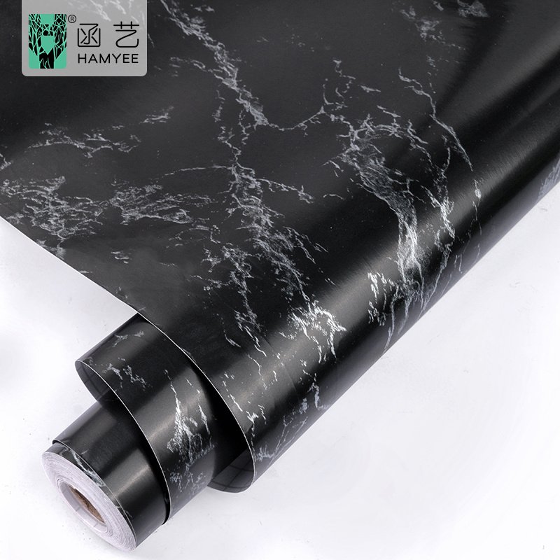 Factory marble sticker wallpaper roll black and white wall paper marble for living room
