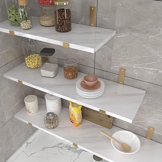 3D White Vinyl Marble Stickers Peel and Stick Wall Paper Waterproof Self Adhesive Wallpaper for Kitchen Countertop