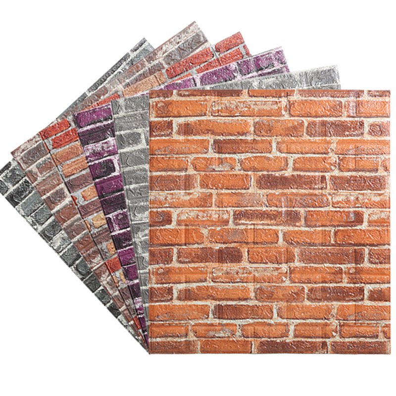 Factory supply cheap stone carton wall paper rolls 3d brick pvc self adhesive wallpaper