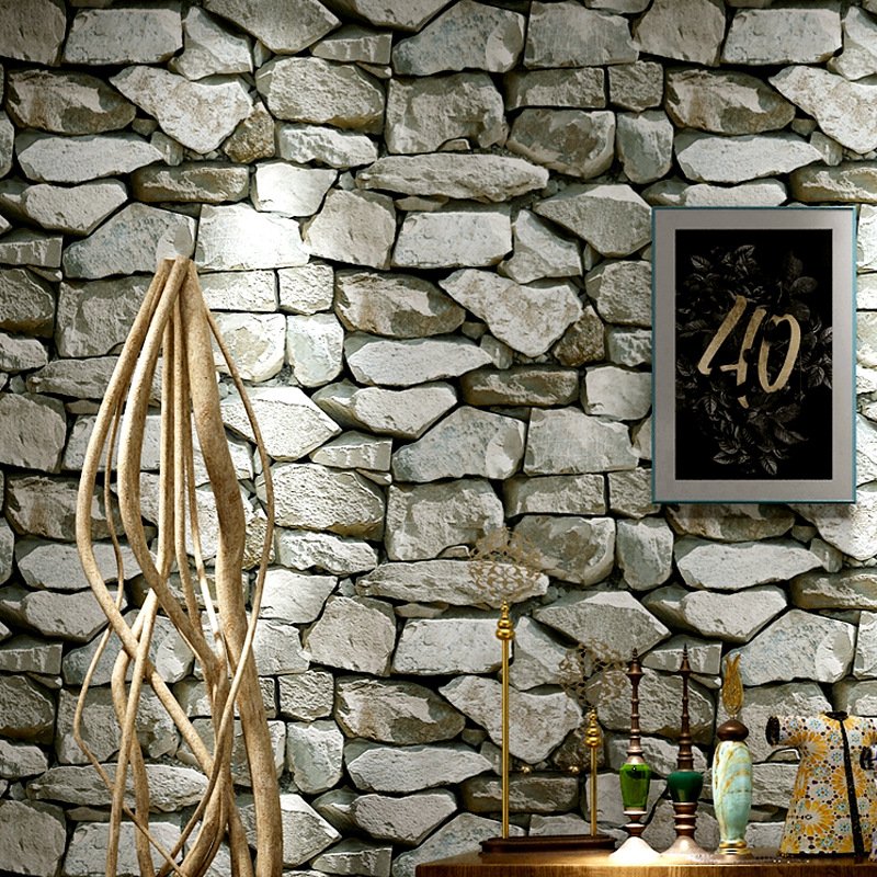 2022 Rustic 3D Bricks Wallpaper PVC Wall Paper Stone Restaurant Cloth Shop Home Decoration Chinese Style Vinyl Paper Rolls