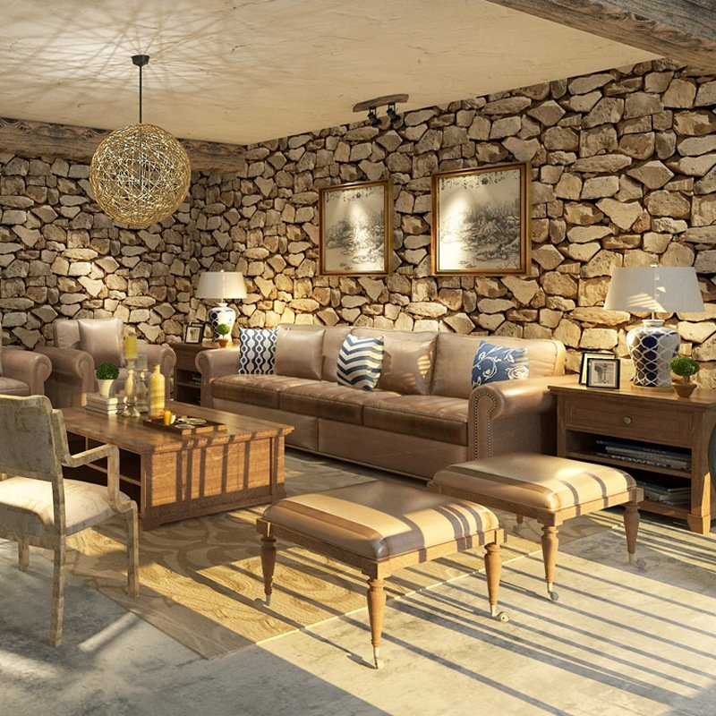 2022 Rustic 3D Bricks Wallpaper PVC Wall Paper Stone Restaurant Cloth Shop Home Decoration Chinese Style Vinyl Paper Rolls