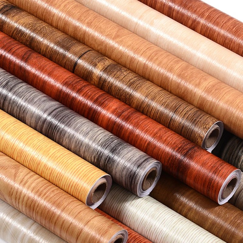 Waterproof Wood Vinyl Wallpaper Roll Self Adhesive Decor Contact Paper Doors Cabinet Desktop Modern Furniture Decorative Sticker