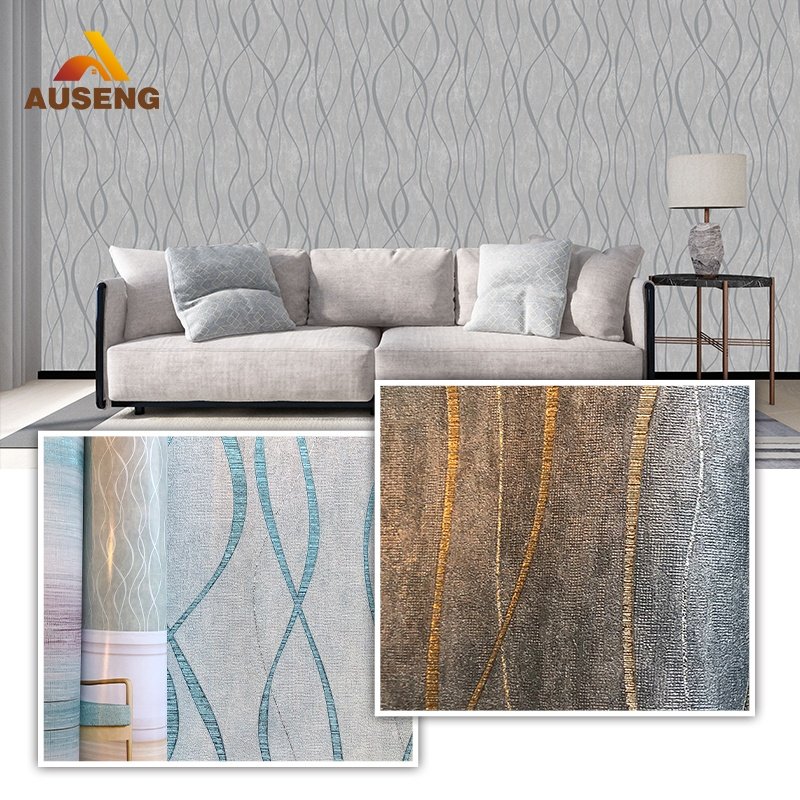 Europea Modern 3D Paper Wall Art Duvar Kagidi Wallpaper PVC Waterproof Wavy Curved Pattern TV Background Wall Decor Living Room