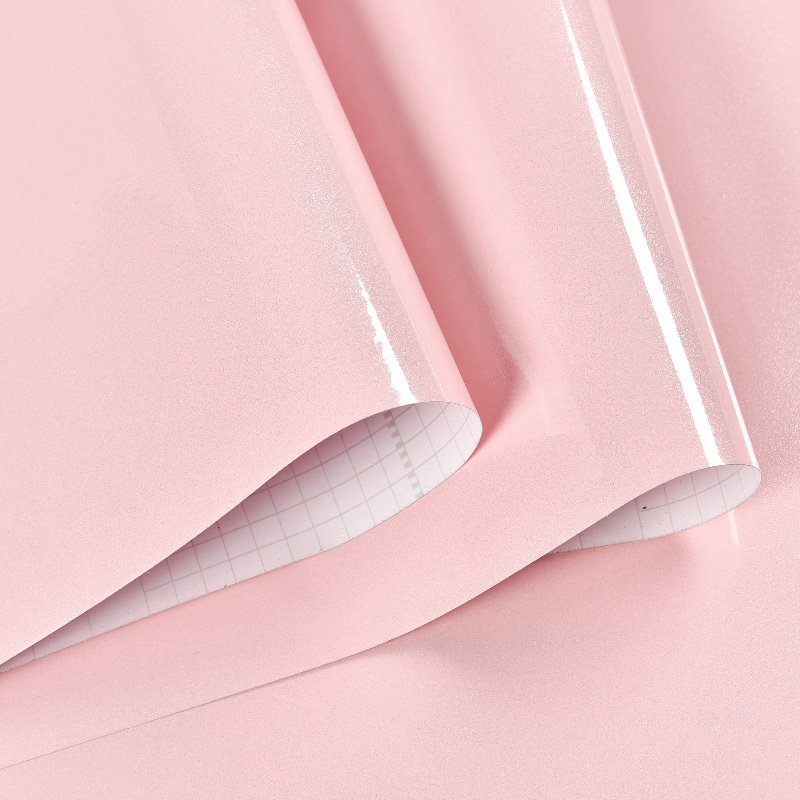 Modern Design Glossy Pink Waterproof PVC Glitter Wallpaper Roll Self-Adhesive Kitchen Countertop Contact Paper Decorative Film