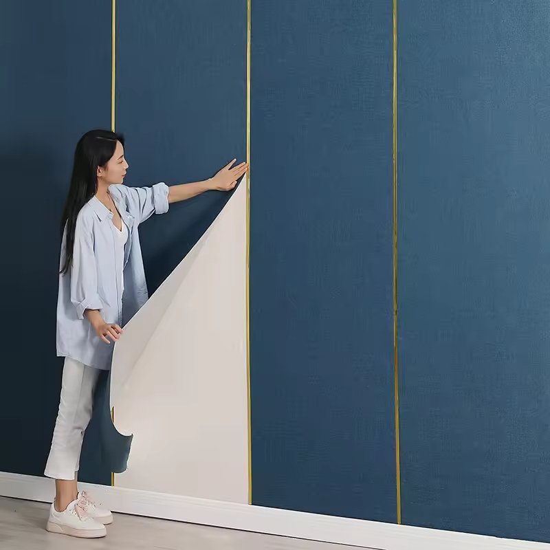 Modern American Peel and Stick Self-adhesive Multi Color Linen Texture Wallpaper Rolls for Wall Background