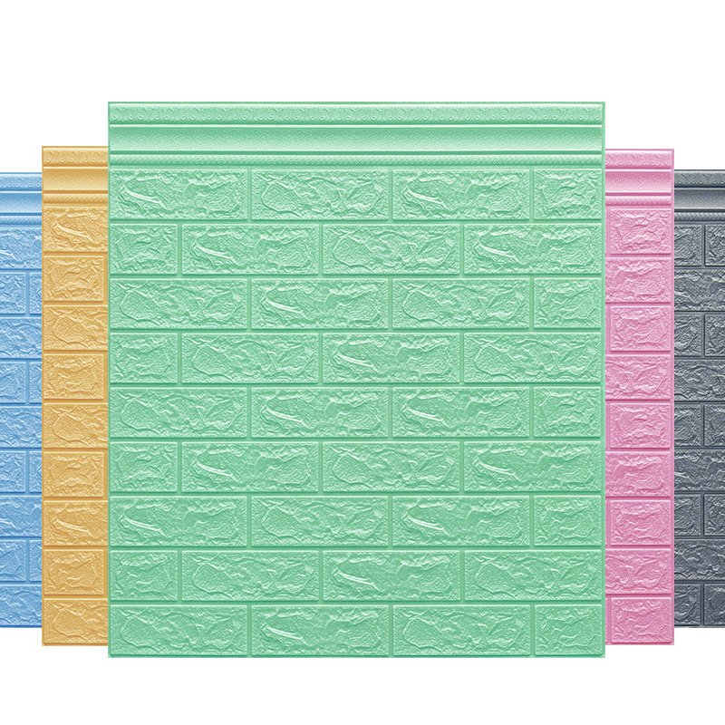 70x70cm Self-adhesive Eco-friendly Embossed Texture Wall Stickers Waterproof Soft Anti-collision Wall Panels for Home Decor