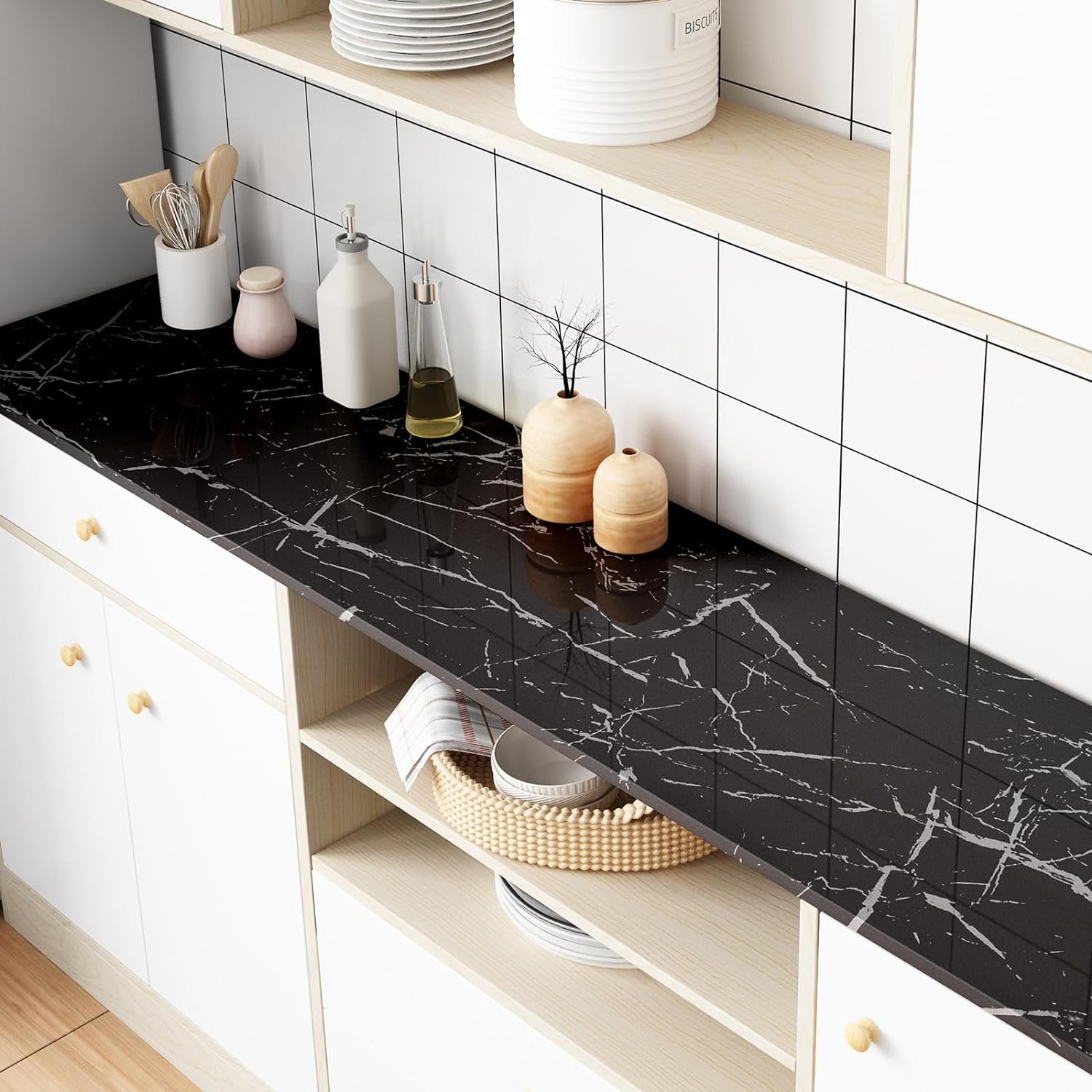 Removable custom 3d marble stickers self-adhesive kitchen countertop contact wallpaper peel and stick waterproof for bathroom